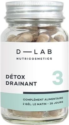 D-LAB | Détox Drainant | Élimine les Excès d’Eau | Stimule l'Élimination Rénale | Purifie l'Organisme | Élimine les Toxines | Propriétés Tonifiantes | Réduction Peau d'Orange | Fabriqué en France