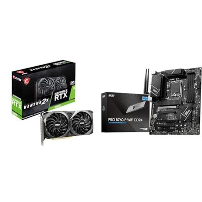 MSI GeForce RTX 3060 VENTUS 2X 12G OC Gaming Graphics Card - 12GB GDDR6, 1807 MHz, PCI Express Gen 4 & PRO B760-P WIFI DDR4 Motherboard, ATX - Supports Intel 12th & 13th Gen Core Processors, LGA 1700