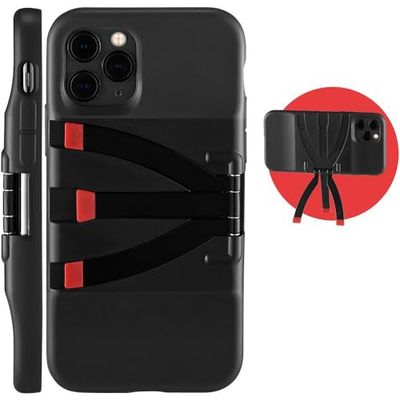 JOBY StandPoint Cover iPhone 11 Pro, Custodia Protettiva con Treppiede Portatile in Alluminio, Ricarica Wireless, per Selfie, Fotografia, Video, Vlogging, Streaming Live