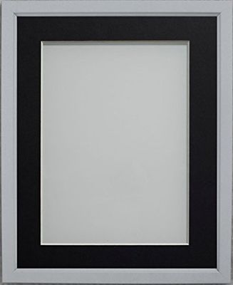 Frame Company Drayton Range 12x10-inch Grey Picture Photo Frame with Black Mount For Image Size 8x6-inch
