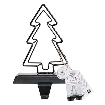 Ginger Ray Metalen Boom Kerstkous Houder voor De Mantlepiece Hedendaagse Zwart