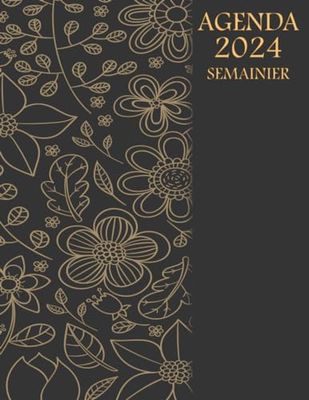 Agenda 2024 Semainier: Organisateur hebdomadaire,Planificateur de tâches 2024 professionnel grand format A4 avec calendrier mensuel | 1 Semaine sur 2 Pages