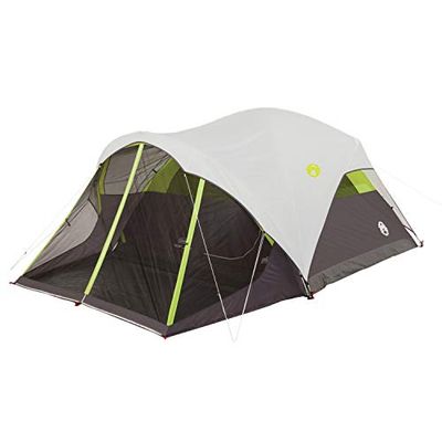 Coleman Steel Creek Snelle Pitch Koepeltent met Schermkamer, 6-Persoon, Wit, 10' x 9'