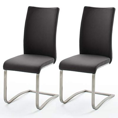 Robas Lund Silla oscilante, Piel, Negro, B/H/T: ca. 43 x 103 x 52 cm