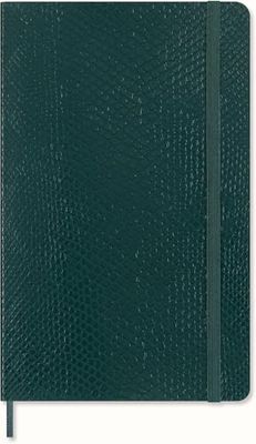Moleskine Cuaderno Precious & Ethical, con Caja de Regalo, Tapa Suave Vegana Efecto Pitón, Cierre Elástico, Formato Large 13 x 21 cm, Color Verde