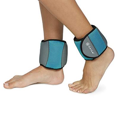 Gaiam Set di pesi per allenamento alla caviglia per donne e uomini con cinghie regolabili, per camminare, corsa, pilates, yoga, danza, aerobica, esercizi cardio (4,5 kg set - 2) pesi da 2,3 kg