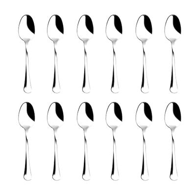 zanetti Lot de 12 cuillères à café en acier inoxydable 18/C, modèle Boston, acier poli et résistant, lot de 12 pièces, fabriqué en Italie, 590609
