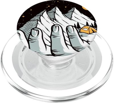 Montañas Camping en la Noche PopSockets PopGrip para MagSafe
