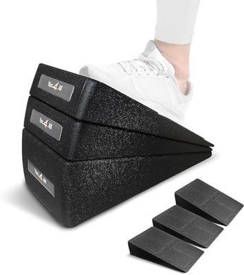 Yes4All Stapelbare Schuine Raad 3pcs, Schuim Helling Board Kalf Brancard Met Meerdere Hoeken Voor Thuis Gym, Binnenshuis, Buitenshuis