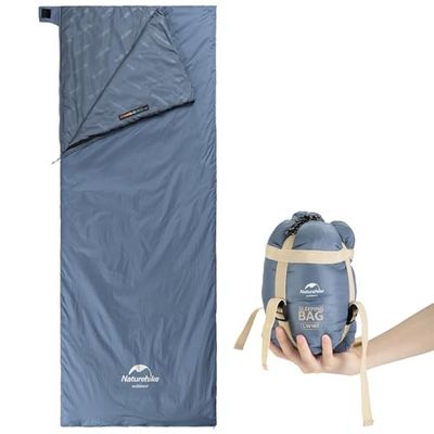 Naturehike Ultralichte zomerslaapzak, zacht comfort, reisslaapzak, waterdichte slaapzak voor kamperen, wandelen, blauw, 205 × 85 cm