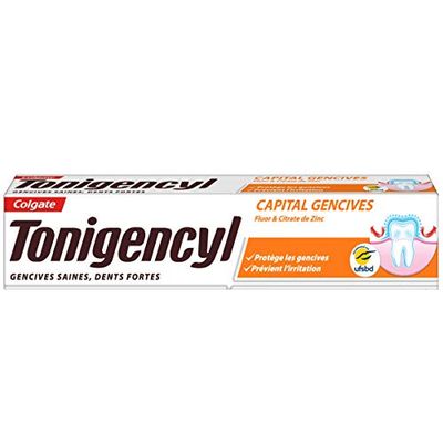 TONIGENCYL - Dentifrice Capital Gencives - Dentifrice au Fluor - Protecteur des Dents et des Gencives - Tube de 75 ml - Lot de 4