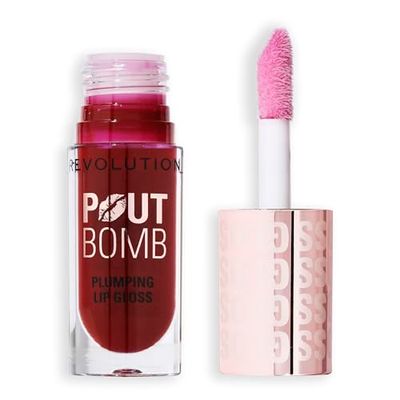 Revolution Beauty, Brillo Voluminizador para Labios, Alto Brillo para Labios Más Llenos y Voluminosos con Ácido Hialurónico y Péptidos, Vegano y Libre de Crueldad, Malva Claro