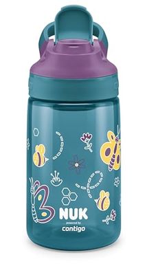 NUK By Contigo Easy Sip Cup | Vattenflaska för barn (från 4 år) | läckagesäker | Tillverkad av slitstark tritan | BPA-fri | diskmaskinssäker | 420 ml | natur