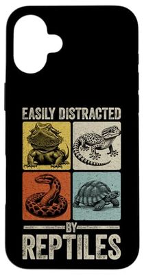 Easily Distracted By Reptiles Dragon Gecko Snake Turtle Case for iPhone 16 Plus