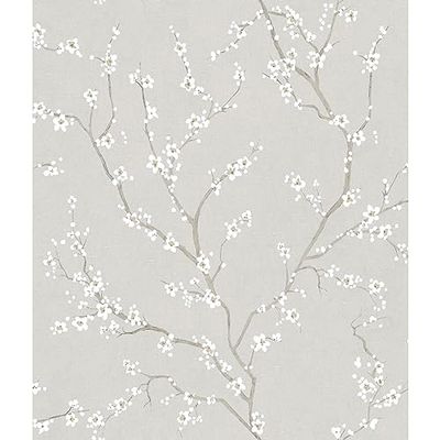 ROOMMATES Papier Peint auto-adhésif Cerisier Gris - Grey Cherry Blossom