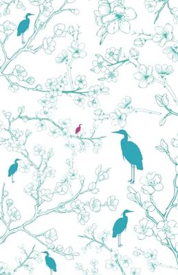 To Do List Notepad: Blue cherry blossoms and herons | Minimalist Simple Checklist for Daily Plans and Projects