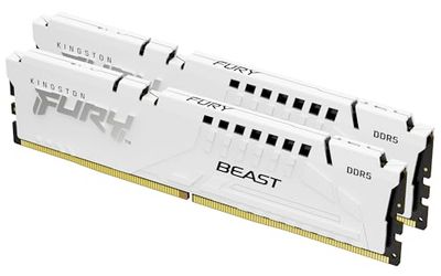 Kingston FURY Beast 32GB 6400MT/s DDR5 CL32 DIMM (Sets van 2) Wit Desktop Gaming Geheugen - KF564C32BWEK2-32