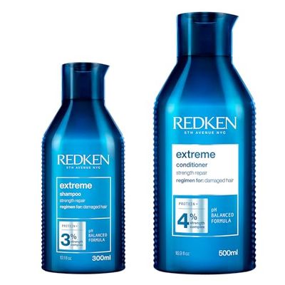 REDKEN | Extreme | Shampoo 300ml and Conditioner 500ml | For Damaged Hair | Repairs Strength and Adds Flexibility