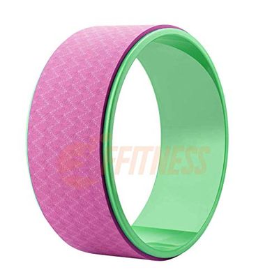 FSYC068R Body Dharma Yoga Wheel | Cerchio Roller Anello per Allenamento Pilates Fitness Workout Gym Ginnastica | Superficie Antiscivolo (Rosa)