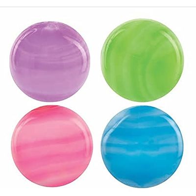 Baker Ross FC231 - Bolas de galaxia iluminadas – Pack de 4 bolas hinchables, ideal para bolsas de fiesta de niños, rellenos de medias y pequeños regalos para niños