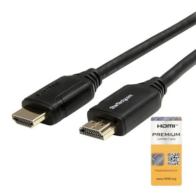 StarTech.com Cable de 50cm HDMI 2.0 Certificado Premium con Ethernet - HDMI de Alta Velocidad Ultra HD de 4K a 60Hz HDR10 - para Monitores o TV UHD (HDMM50CMP)