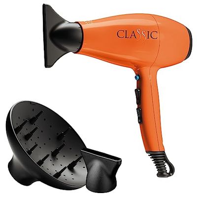 Gama Italy Professional Asciugacapelli Professionale - Motore Italiano AC a Lunga Durata – 2200 W – Design Elegante e Ergonomico - Made in Italy (Arancione)
