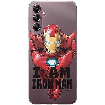 ERT GROUP mobiltelefonfodral för Samsung A14 4G/5G originalt och officiellt licensierat Marvel mönster Iron Man 029 optimalt anpassad till formen på mobiltelefonen, gedeeltelijk transparant