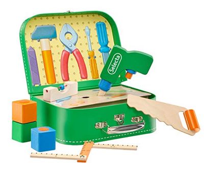 Selecta Maletín de Herramientas (Madera, 25 x 18 cm), Color (Schmidt Spiele 62074)
