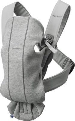 BabyBjörn Mochila porta-bebé mini, camisola 3D, cinzento claro