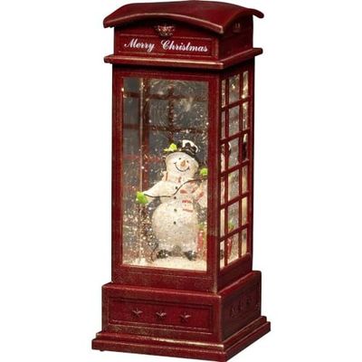 Konstsmide 4367-550 Telefon z bałwanem ciepła biel, wielokolorowy LED czerwony zaśnieżony, z wodą