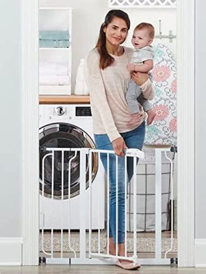 Regalo Easy Step Walk Thru Gate, Vit, Passar utrymmen mellan 29" till 37.5" bred och 30" höjd