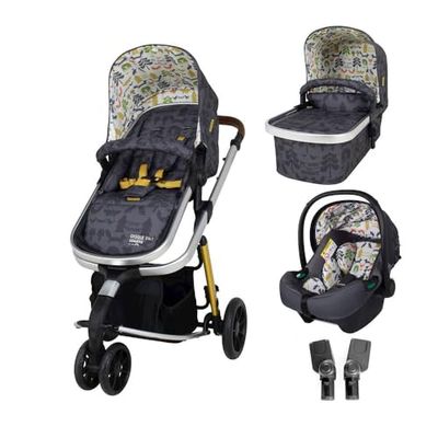 COSATTO GIGGLE 3 en 1 - Une Pousette 3 en 1 avec le trio - Pousette Canne, un Landau avec une nacelle et une Siège Auto bébé iSize inclus, Fonction Allongée et Accessoires et Adaptateurs