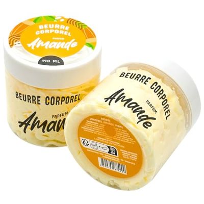 French Tendance Visperat kroppssmör - torr hudvård för kropp och hand - för män och kvinnor - fuktgivande - mjukgörande - utjämnande - närande - 190 ml - mandeldoft