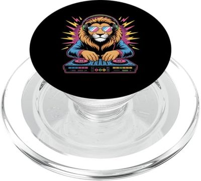 León Dj Animal Gracioso Fiesta Música PopSockets PopGrip para MagSafe