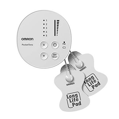 OMRON PocketTENS Portable Pain Reliever - Compact TENS Machine with 3 Pre-Set Pain Programs & 2 Massage Modes - Relieves Pain in Joints, Muscles, Common Problem Areas – Incl. Reusable Long Life Pads