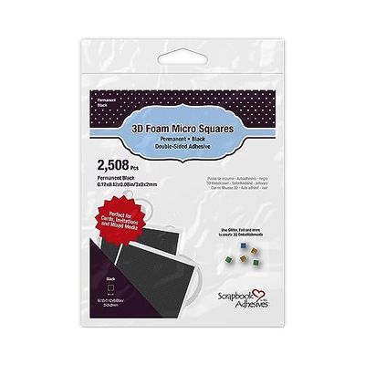 Scrapbook Adhesives By 3L Cuadrados de Espuma 3D Foam Squares-Micro, Black, Talla única