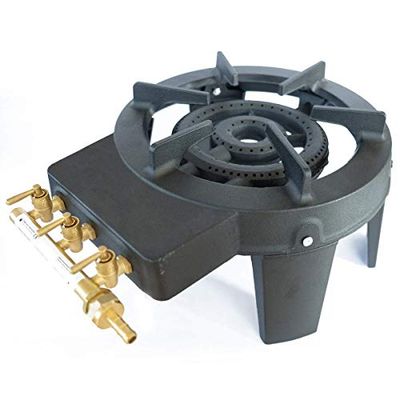 Meva - Aquecedor de gás fundido TRIGLAV 9,8 KW 4 pés 3 torneiras potente e estável, cor preta