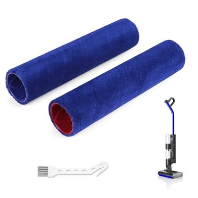 RONGJU Lot de 2 brosses à rouleau compatibles avec Dyson WashG1 nettoyeur de sol humide, rouleaux absorbants en microfibre double pour Dyson WashG1, rouleaux contre-rotatifs pour enlever la saleté