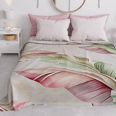 PETTI Artigiani Italiani - Spring Summer Double Bedspread Lightweight Double Bed Sheet 191 Floral 100% Made in Italy