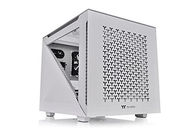 Thermaltake Divider 200 TG Air Snow Micro-ATX-pc-behuizing, 2 x gehard 3 mm glazen zijpaneel, mesh-paneel, wit