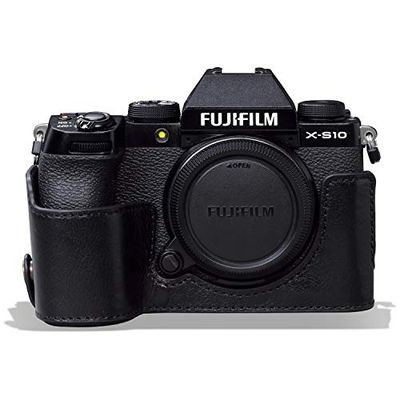 MegaGear MG1961 Ever Ready - Custodia in vera pelle, compatibile con Fujifilm X-S10, colore: Nero