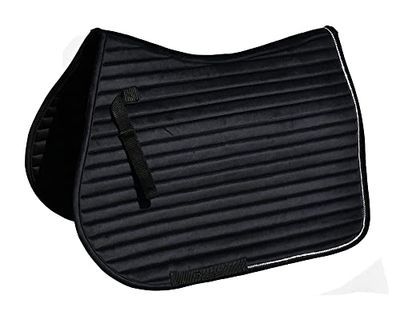 Rhinegold Diamante Saddle Pad-COB-Negro Diamond Channel Quilt GP-Almohadilla para sillín, Color