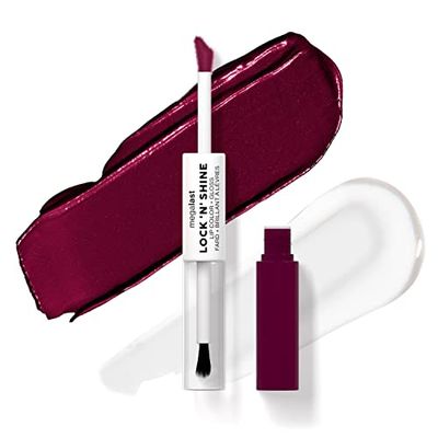 Wet n Wild Megalast Lock n' Shine, Dual-Ended Lip Color and Clear Gloss, Vitamin E and Jojoba Oil Enriched Formula, Dark Wisteria Shade