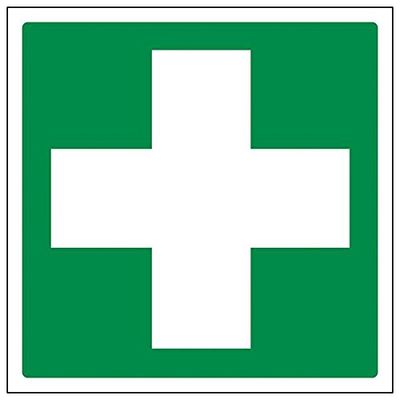 VSafety "First Aid Logo" teken, vierkant, (Pack van 3)