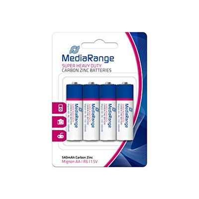 MediaRange MRBAT144 Household Battery Single-Use Battery AA Zinc-Carbono 1,5 V - Pilas (Single-Use Battery, AA, Zinc-Carbono, Cilíndrico, 1,5 V, 4 Pieza(s))