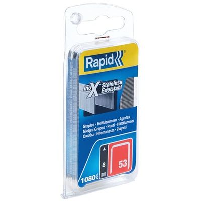Rapid Caja de Grapas para Textil N.º53 de Alambre Fino de Acero Inoxidable, 6 mm – 1.080 Grapas