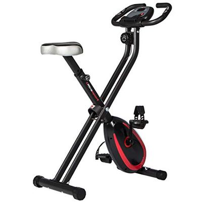Ultrasport F-Bike 250 fietstrainer met trainingscomputer en app, handpulssensor, opvouwbare hometrainer met 8 weerstandsniveaus, maximaal gebruikersgewicht 100 kg, Mat Zwart