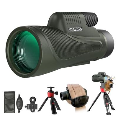 12x56 HD Telescopio Monocular de Alta Potencia para Adultos con Adaptador para Smartphone, Telescopio Monocular de Alta Potencia con Visión Clara con Poca Luz