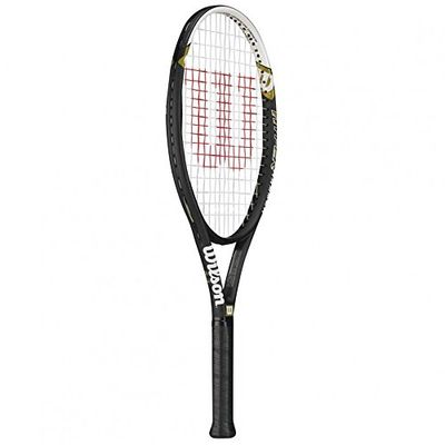 Wilson Hyper Hammer 5.3 - Racchetta da tennis, per principianti e giocatori intermedi, impugnatura L2, nero/bianco/verde, WRT58610U2