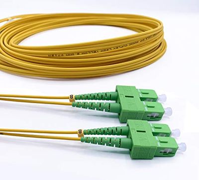 Elfcam® - Cable de Fibra Óptica SC/APC a SC/APC Monomodo Duplex 9/125um OS2 LSZH (1M)